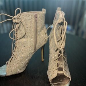 Peep toe booties size 10 worn once